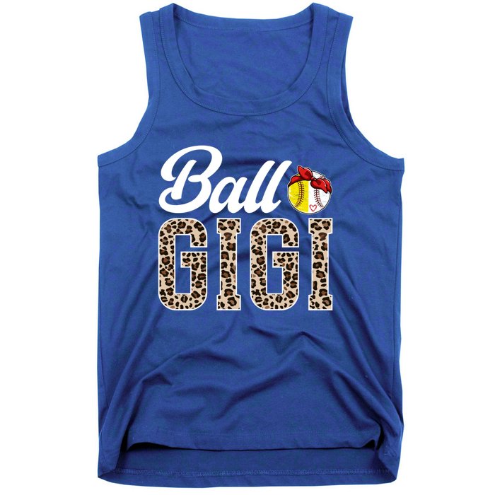 Ball Gigi Leopard Softball Baseball Gigi Grandma Meaningful Gift Tank Top