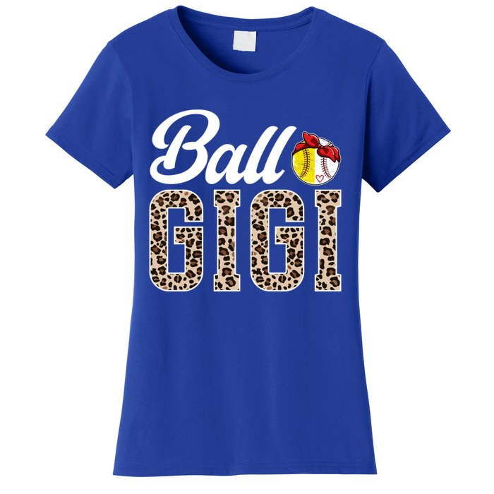 Ball Gigi Leopard Softball Baseball Gigi Grandma Meaningful Gift Women's T-Shirt