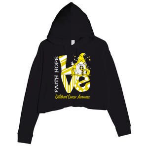 Bee Gnome Love Hood Cancer Awareness Gift Crop Fleece Hoodie