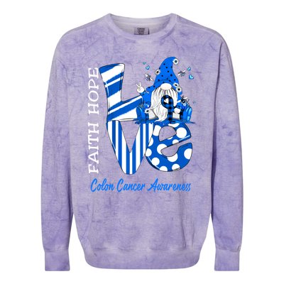 Bee Gnome Love Colon Cancer Awareness Funny Gift Colorblast Crewneck Sweatshirt