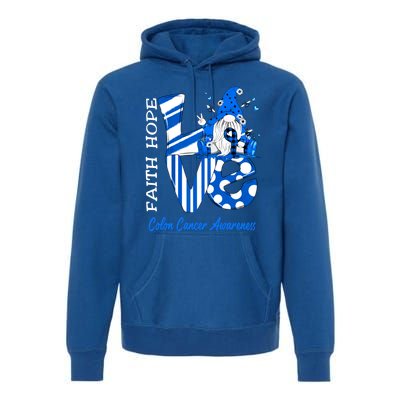 Bee Gnome Love Colon Cancer Awareness Funny Gift Premium Hoodie