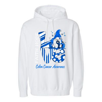 Bee Gnome Love Colon Cancer Awareness Funny Gift Garment-Dyed Fleece Hoodie