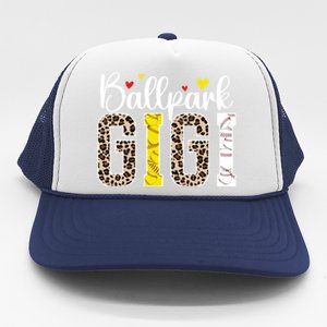 Ballpark Gigi Leopard Baseball Softball Gigi Grandma Gift Trucker Hat