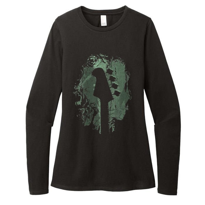 Bass Guitar Lover Art Guitarist Bass Players Vintage Guitar Womens CVC Long Sleeve Shirt