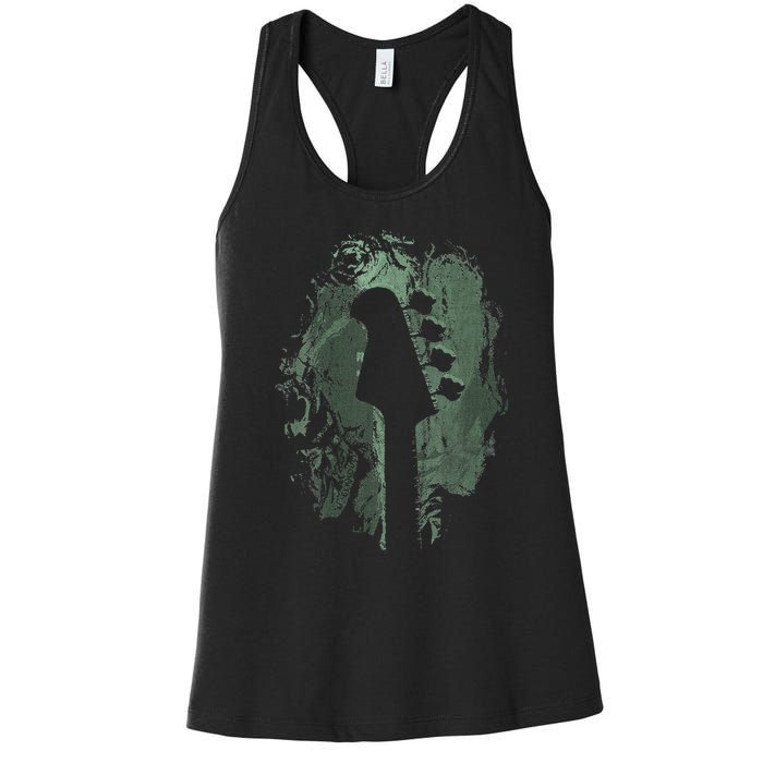 Bass Guitar Lover Art Guitarist Bass Players Vintage Guitar Women's Racerback Tank