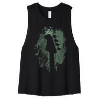 Bass Guitar Lover Art Guitarist Bass Players Vintage Guitar Women's Racerback Cropped Tank