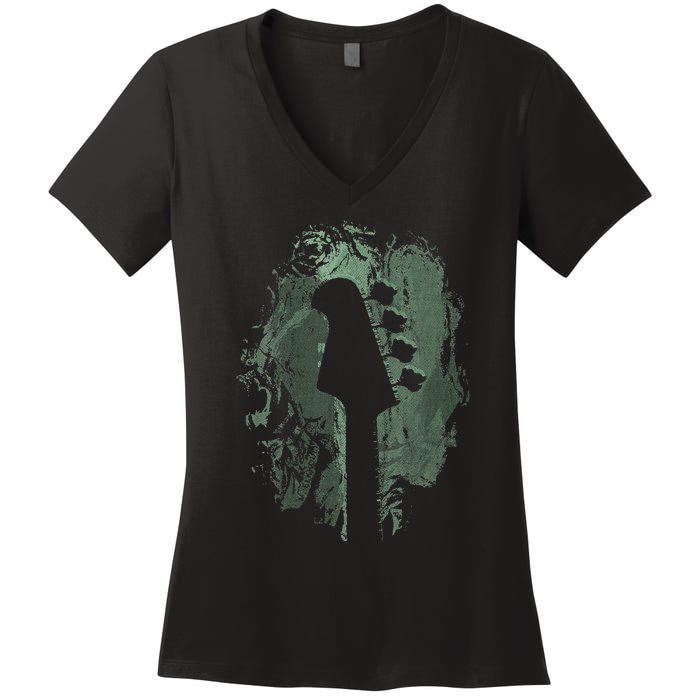 Bass Guitar Lover Art Guitarist Bass Players Vintage Guitar Women's V-Neck T-Shirt