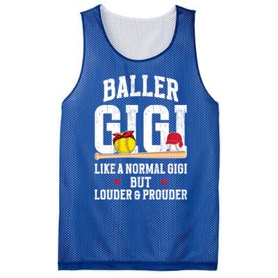 Baller Gigi Louder And Prouder Baseball Softball Gigi Grandma Gift Mesh Reversible Basketball Jersey Tank