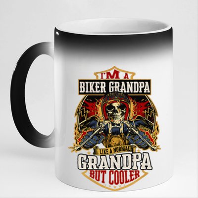 Biker Grandpa Like A Normal Grandpa But Cooler 11oz Black Color Changing Mug