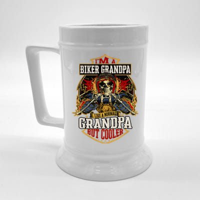 Biker Grandpa Like A Normal Grandpa But Cooler Beer Stein