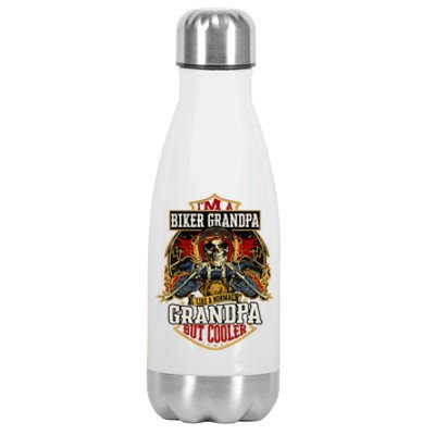 Biker Grandpa Like A Normal Grandpa But Cooler Stainless Steel Insulated Water Bottle