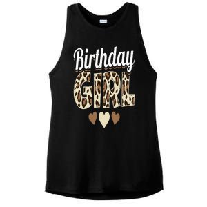 Birthday Girl Leopard Ladies PosiCharge Tri-Blend Wicking Tank