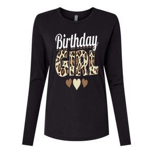 Birthday Girl Leopard Womens Cotton Relaxed Long Sleeve T-Shirt