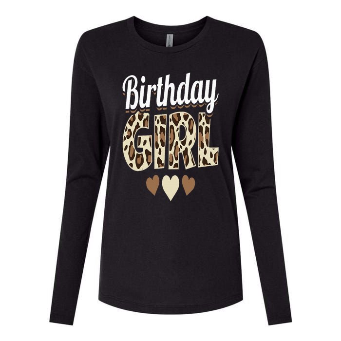 Birthday Girl Leopard Womens Cotton Relaxed Long Sleeve T-Shirt