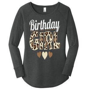 Birthday Girl Leopard Women's Perfect Tri Tunic Long Sleeve Shirt