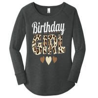 Birthday Girl Leopard Women's Perfect Tri Tunic Long Sleeve Shirt