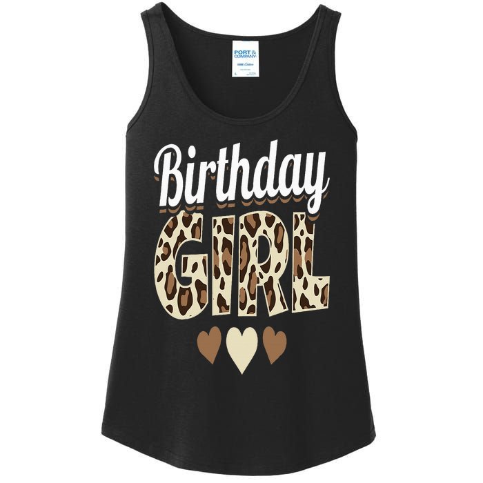 Birthday Girl Leopard Ladies Essential Tank