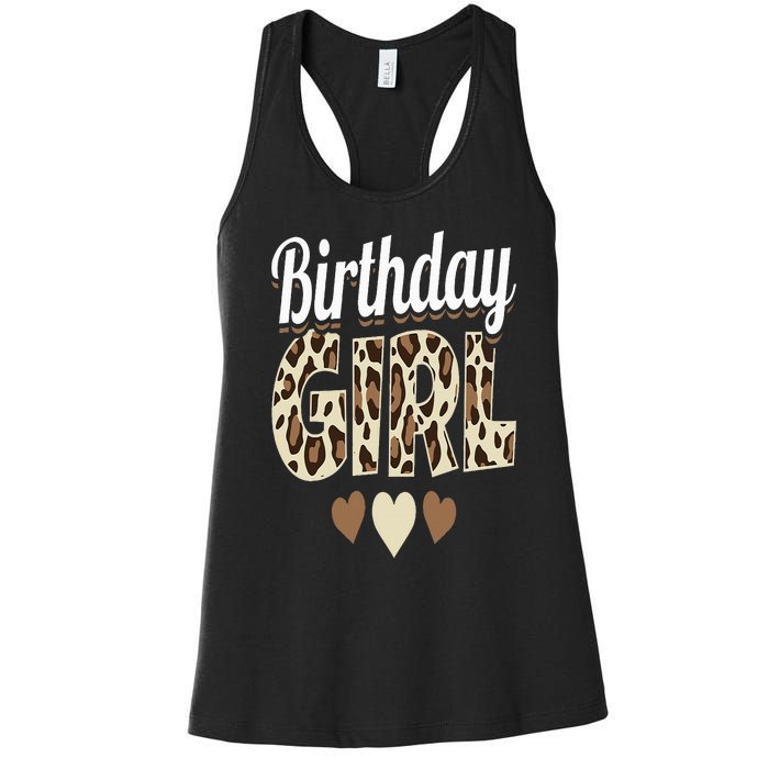 Birthday Girl Leopard Women's Racerback Tank