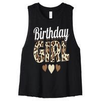 Birthday Girl Leopard Women's Racerback Cropped Tank