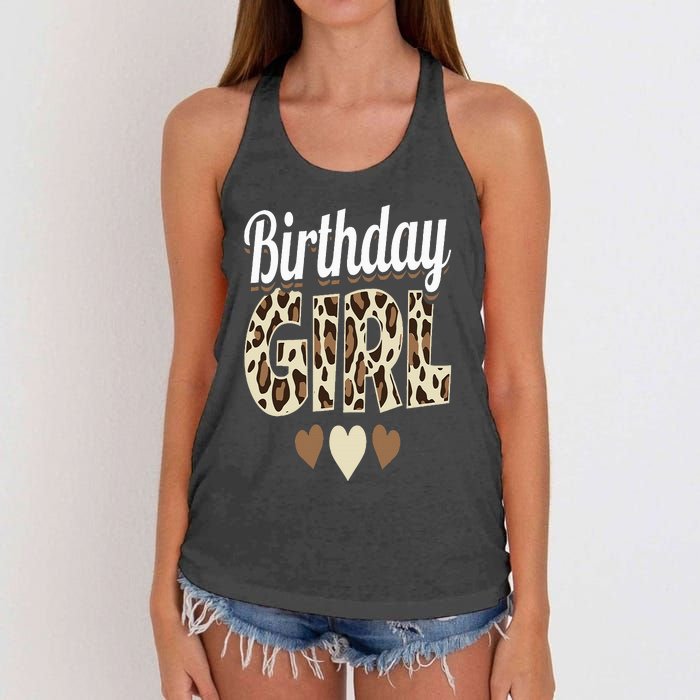 Birthday Girl Leopard Women's Knotted Racerback Tank