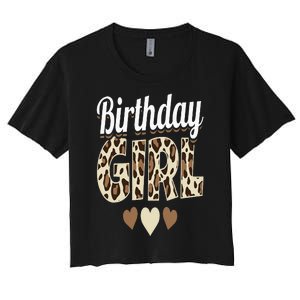 Birthday Girl Leopard Women's Crop Top Tee