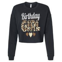 Birthday Girl Leopard Cropped Pullover Crew