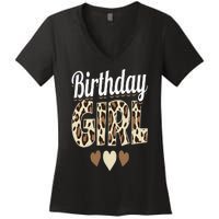 Birthday Girl Leopard Women's V-Neck T-Shirt