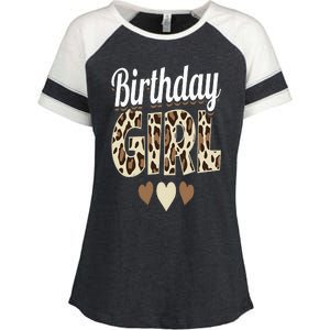 Birthday Girl Leopard Enza Ladies Jersey Colorblock Tee