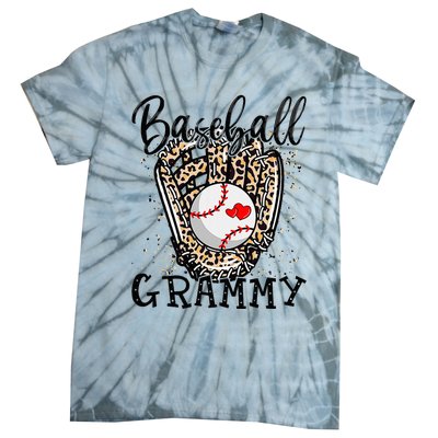 Baseball Grammy Leopard Game Day Baseball Lover Mothers Day Tie-Dye T-Shirt