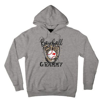 Baseball Grammy Leopard Game Day Baseball Lover Mothers Day Tall Hoodie