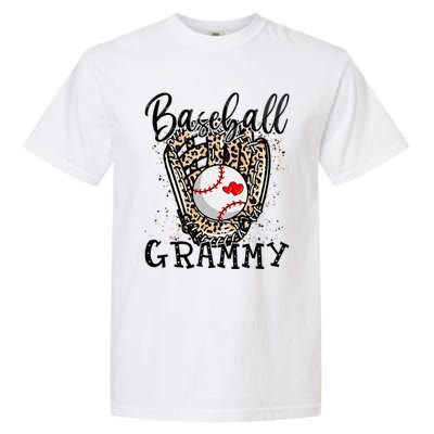 Baseball Grammy Leopard Game Day Baseball Lover Mothers Day Garment-Dyed Heavyweight T-Shirt