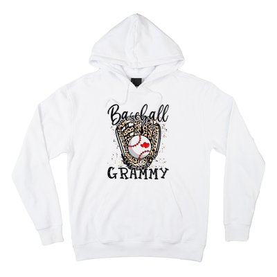 Baseball Grammy Leopard Game Day Baseball Lover Mothers Day Hoodie