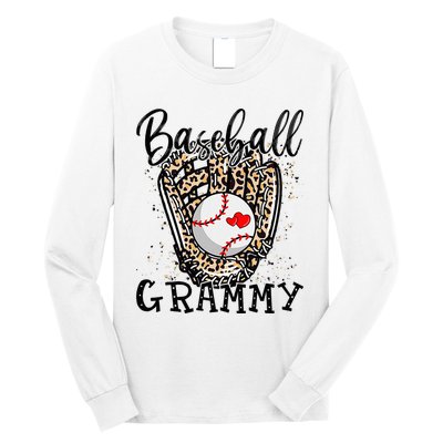 Baseball Grammy Leopard Game Day Baseball Lover Mothers Day Long Sleeve Shirt