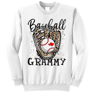 Baseball Grammy Leopard Game Day Baseball Lover Mothers Day Sweatshirt