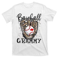 Baseball Grammy Leopard Game Day Baseball Lover Mothers Day T-Shirt