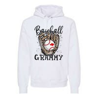 Baseball Grammy Leopard Game Day Baseball Lover Mothers Day Premium Hoodie