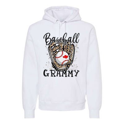 Baseball Grammy Leopard Game Day Baseball Lover Mothers Day Premium Hoodie