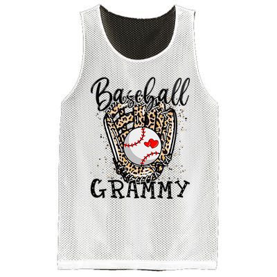 Baseball Grammy Leopard Game Day Baseball Lover Mothers Day Mesh Reversible Basketball Jersey Tank