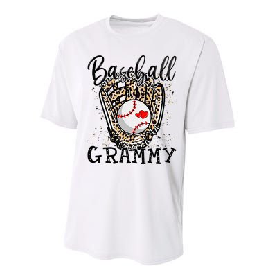 Baseball Grammy Leopard Game Day Baseball Lover Mothers Day Performance Sprint T-Shirt