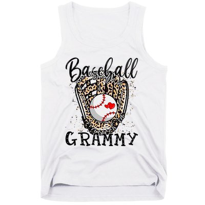 Baseball Grammy Leopard Game Day Baseball Lover Mothers Day Tank Top