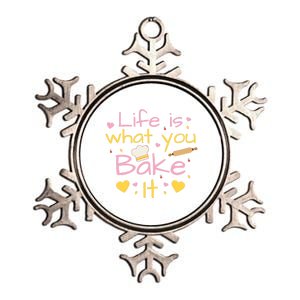 Baking Gift Life Is What You Bake It Humor Cute Gift Metallic Star Ornament