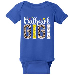 Ballpark Gigi Leopard Baseball Softball Gigi Grandma Gift Baby Bodysuit