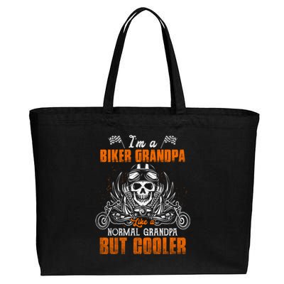 Biker Grandpa Legend Motorcycle Like Normal Father's Day Gift Cotton Canvas Jumbo Tote