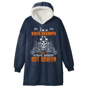 Biker Grandpa Legend Motorcycle Like Normal Father's Day Gift Hooded Wearable Blanket