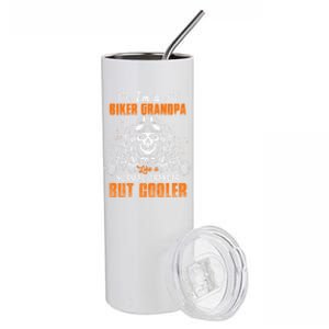 Biker Grandpa Legend Motorcycle Like Normal Father's Day Gift Stainless Steel Tumbler