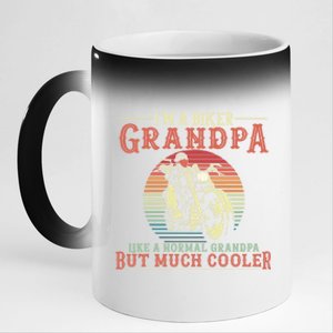 Biker Grandpa Like A Normal Grandpa But Cooler Motorcycle Gift 11oz Black Color Changing Mug