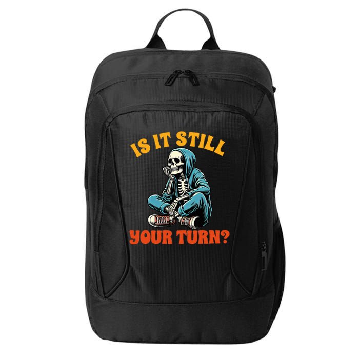 Board Game Lover Skeleton Game Night Is It Still Your Turn City Backpack