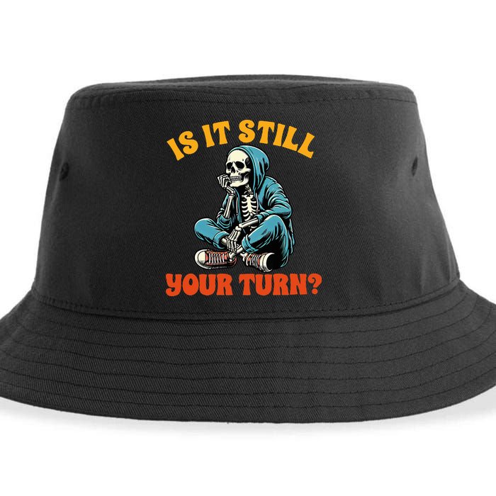 Board Game Lover Skeleton Game Night Is It Still Your Turn Sustainable Bucket Hat