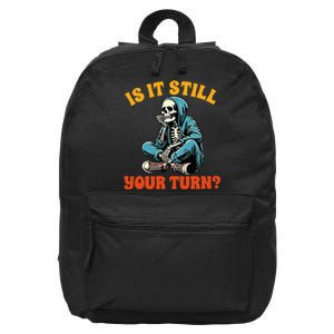 Board Game Lover Skeleton Game Night Is It Still Your Turn 16 in Basic Backpack