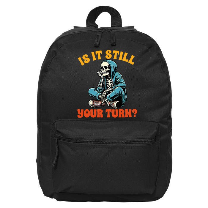 Board Game Lover Skeleton Game Night Is It Still Your Turn 16 in Basic Backpack